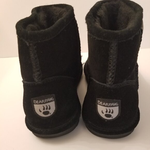 BearPaw Black Cowhide Suede Booties  Size 10 W - Picture 3 of 6